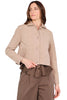 GIACCA CORTA IN VERA PELLE SCAMOSCIATA BEIGE