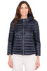 PIUMINO LEGGERO CON CAPPUCCIO E ZIP FRONTALE BLU