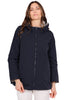 GIACCA REVERSIBILE CON CAPPUCCIO E ZIP BLU