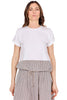 T-SHIRT CON FONDO COORDINATO E MOTIVO CHECK BIANCO