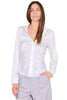 CAMICIA BIANCA ADERENTE CON ARRICCIATURE FRONTALI BIANCO