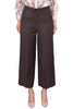 PANTALONE AMPIO IN VISCOSA E LINO MARRONE