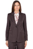 BLAZER IN VISCOSA E LINO DAL TAGLIO SARTORIALE MARRONE