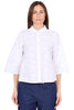 CAMICIA BIANCA IN COTONE JACQUARD CON MANICA AMPIA BIANCO