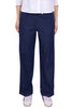 PANTALONE DENIM MORBIDO CON VITA ELASTICIZZATA BLU