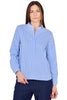 CAMICIA A RICHE CON COLLO COREANO AZZURRO
