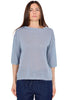 MAGLIA LEGGERA IN VISCOSA E LINO AZZURRO