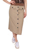 GONNA MIDI CON BOTTONI BEIGE