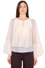 BLUSA FLUIDA CON MANICHE AMPIE BEIGE