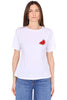 T-SHIRT IN COTONE CON APPLICAZIONE ANGURIA BIANCO