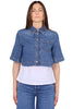 GIACCA CROPPED LEGGERO IN DENIM