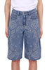 BERMUDA CON STAMPA PAISLEY IN DENIM