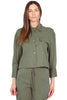 CAMICIA CROPPED MANICA LUNGA VERDE