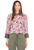 CAMICIA CROPPED CON STAMPA FLOREALE MULTICOLOR