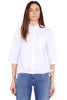 CAMICIA IN COTONE STRETCH CON COULISSE BIANCO