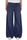 JEANS WIDE LEG IN COTONE E LINO BLU
