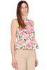TOP SMANICATO FLOREALE CON BALZA MULTICOLOR