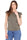 TOP IN COTONE CON INSERTI IN PIZZO SANGALLO VERDE MILITARE