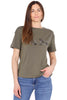 T-SHIRT IN COTONE CON LOGO APPLICATO FLOREALE VERDE MILITARE