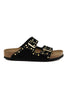 SANDALO DOPPIA FASCIA CON BORCHIE IN SUEDE NERO