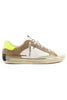 SNEAKER CON SUEDE BEIGE E DETTAGLIO FLUO BIANCO
