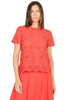 T-SHIRT IN SANGALLO CON RETRO IN JERSEY ROSSO