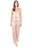 COMPLETO DONNA GILET CROP E PANTALONE VISCOLA-LINO BEIGE