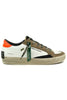 SNEAKERS UOMO IN PELLE CON DETTAGLIO ARANCIONE BIANCO