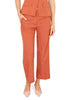 PANTALONE DRITTO IN MISTO VISCOSA E LINO TERRACOTTA