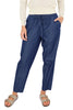 PANTALONE IN COTONE EFFETTO DENIM CON COULISSE BLU