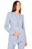 BLAZER MONOPETTO IN LYOCELL E LINO CELESTE