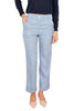PANTALONE SARTORIALE CROPPED IN LYOCELL E LINO CELESTE