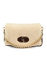 BORSA DONNA SHEARLING CON CATENA GOLD BEIGE