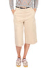 BERMUDA CARGO IN COTONE ELASTICIZZATO CON CINTURA BEIGE