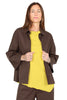 GIACCA LEGGERA IN COTONE STRETCH COLLETTO CAMICIA MARRONE
