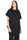 BLUSA IN COTONE STRETCH CON COLLO DRAPPEGGIATO NERO