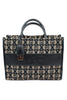 BORSA SHOPPER JACQUARD LOGO ED ECOPELLE NERO
