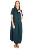 ABITO CHEMISIER LUNGO IN COTONE STRETCH VERDE