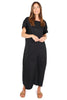 ABITO MIDI IN COTONE STRETCH NERO