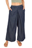 PANTALONE DONNE PALAZZO DENIM COTONE 100% BLU