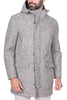 CAPPOTTO UOMO IN LANA CON CAPPUCCIO GRIGIO