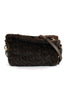BORSA A SPALLA DONNA IN ECOPELLICCIA SHEARLING MARRONE
