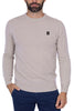 MAGLIA UOMO GIROCOLLO IN LANA EXTRAFINE CON PATCH BEIGE