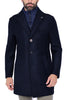 CAPPOTTO UOMO MONOPETTO IN LANA BLU