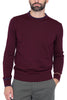 MAGLIA UOMO GIROCOLLO CON TOPPE PATCHWORK BORDEAUX