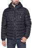 PIUMINO UOMO TRAPUNTATO CON CAPPUCCIO NERO