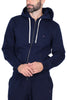 FELPA UOMO CON CAPPUCCIO E ZIP BLU