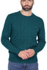 MAGLIONE UOMO TRECCIA GIROCOLLO VERDE