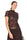 TOP IN PIZZO A MANICHE CORTE MARRONE
