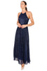 ABITO LUNGO DA CERIMONIA EFFETTO LAMINATO BLU